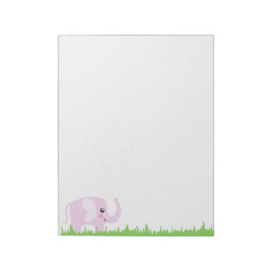 Niedlicher Elefant in girly rosa u. lila Notizblock