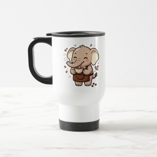 Niedlicher Elefant Kaffeereise-Mug Reisebecher (Links)