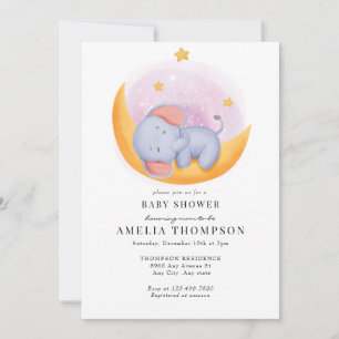 Niedlicher Elefant Kinderdusche Einladung