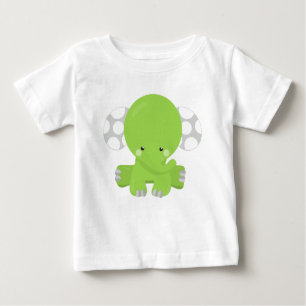Niedlicher Elefant, kleiner Elefant, grüner Elefan Baby T-shirt