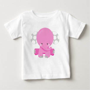 Niedlicher Elefant, kleiner Elefant, rosa Elefant Baby T-shirt