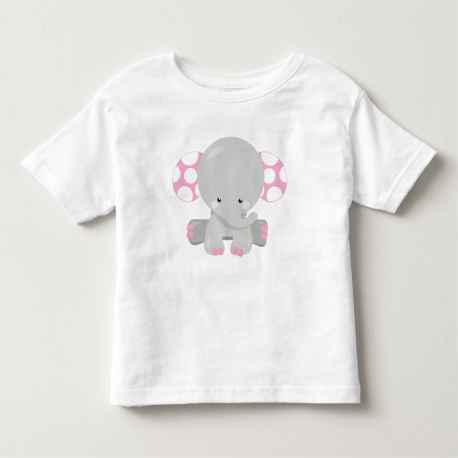 Niedlicher Elefant, kleiner Elefant - rosa grau Kleinkind T-shirt (Vorderseite)