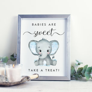 Niedlicher Elefant Leckerei Babydusche nehmen Poster