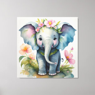 Niedlicher Elefant Leinwanddruck