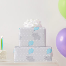 Niedlicher Elefant mit Ballon Geschenkpapier
