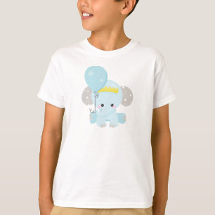 Niedlicher Elefant mit Ballon, Krone, Sternen T-Shirt