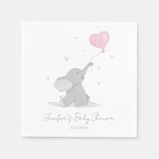 Niedlicher Elefant mit Balloon Baby Dusche Serviette