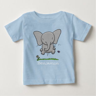 Niedlicher Elefant mit Cartoon Baby T-shirt