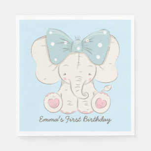 Niedlicher Elefant mit einem Bow. Serviette