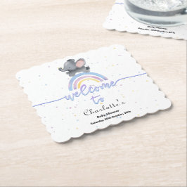 Niedlicher Elefant mit farbenfroher Rainbow Baby-D Untersetzer