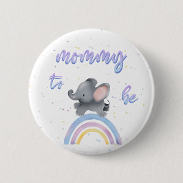 Niedlicher Elefant mit farbenfroher Regenbogen-Mom Button