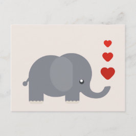 Niedlicher Elefant mit herzlicher, skurriler Liebe Postkarte