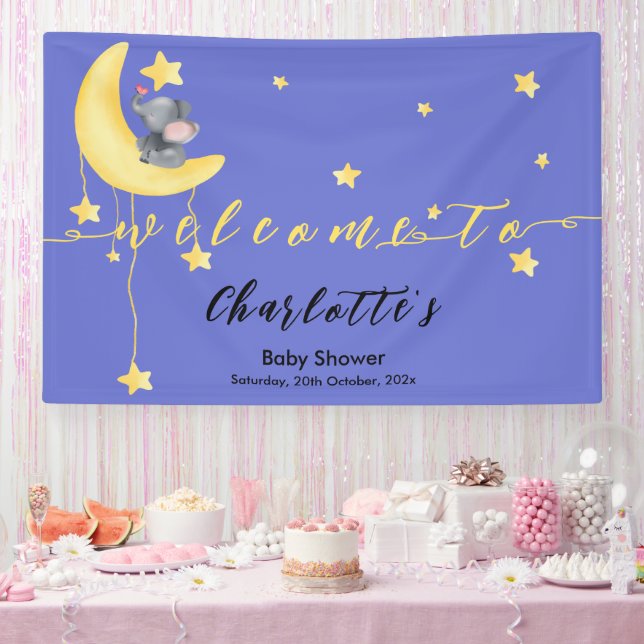 Niedlicher Elefant mit kleiner Schmetterlingsdusch Banner (Party)