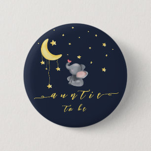 Niedlicher Elefant mit kleiner Schmetterlingsstill Button