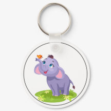 Niedlicher Elefant mit Schmetterling