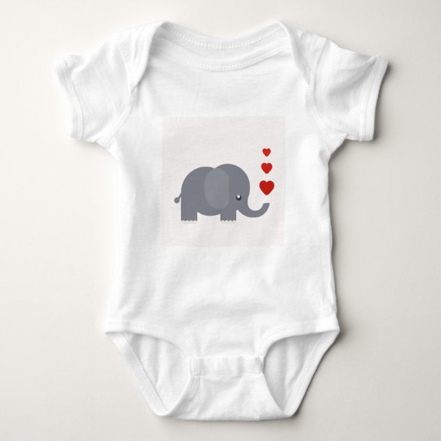 Niedlicher Elefant mit wunderlicher Liebe der Baby Strampler (Vorderseite)