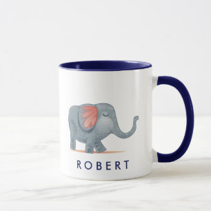 Niedlicher Elefant Personalisiert Ihren Namen Tasse