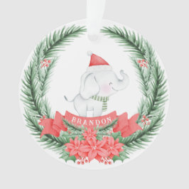 Niedlicher Elefant | Personalisierte Weihnachten Ornament