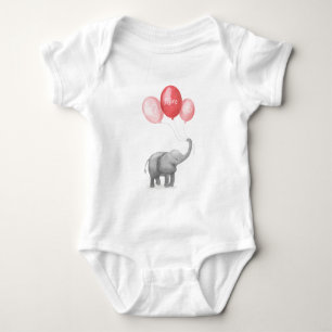 Niedlicher Elefant personalisierter Babybodyanzug Baby Strampler