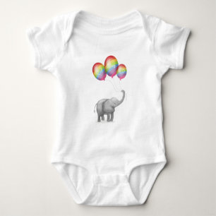 Niedlicher Elefant personalisierter Babybodyanzug Baby Strampler