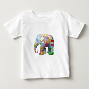 Niedlicher Elefant Retro-Flickwerk Baby T-shirt
