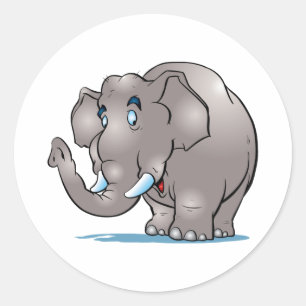 Niedlicher Elefant Runder Aufkleber