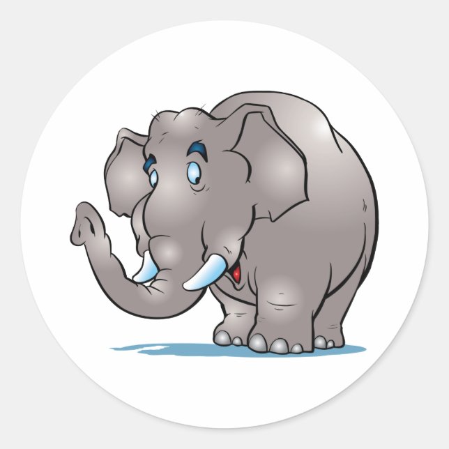 Niedlicher Elefant Runder Aufkleber (Vorderseite)