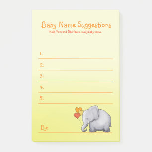 Niedlicher Elefant-schlagen neutrale Baby-Dusche Post-it Klebezettel