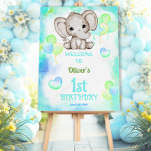 Niedlicher Elefant Summer Colorful Junge 1. Geburt