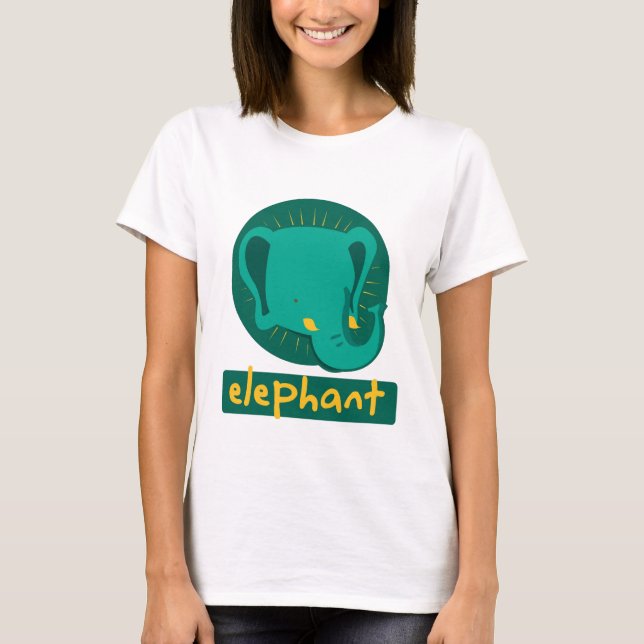 niedlicher Elefant T-Shirt (Vorderseite)