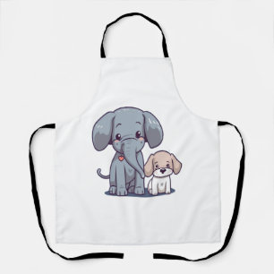 Niedlicher Elefant und Hund Schürze