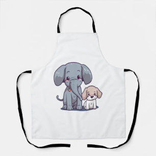 Niedlicher Elefant und Hund Schürze