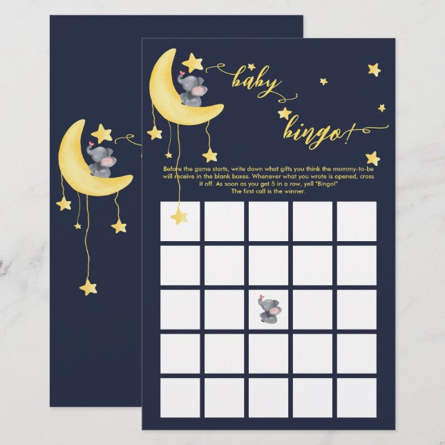 Niedlicher Elefant und kleines Butterfly Baby Bing (Vorne/Hinten)