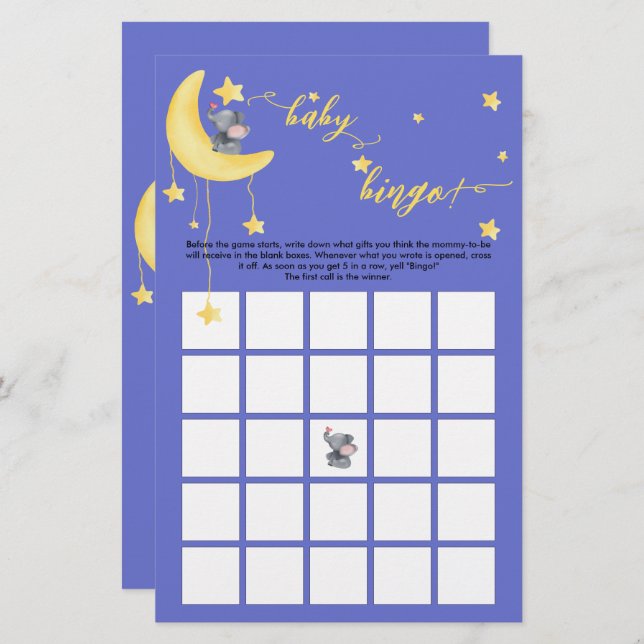 Niedlicher Elefant und kleines Butterfly Baby Bing (Vorne/Hinten)