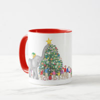 Niedlicher Elefant und Mekka Weihnachten Tasse