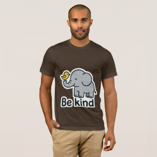 Niedlicher Elefant und Vogelaufkleber T-Shirt