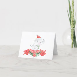 Niedlicher Elefant | Weihnachten Dankeskarte