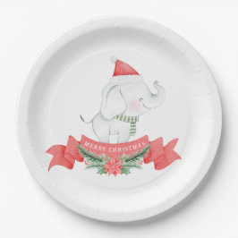 Niedlicher Elefant | Weihnachten Pappteller