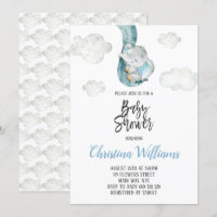 Niedlicher Elefant Wolken neutrale Babydusche