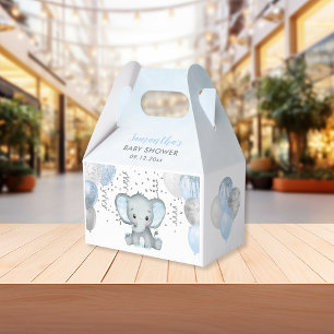 Niedlicher Elefantenjunge Luftballons Baby Shower Geschenkschachtel