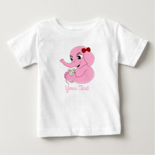Niedlicher Elefantenmädchen Cartoon Baby T - Shirt