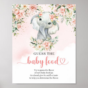 Niedlicher Elefantenschwarz Ratet das Baby-Food-Sp Poster