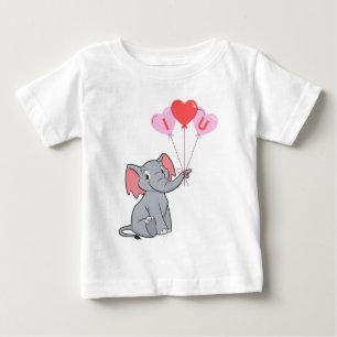 Niedlicher Elefantenvalentin Baby T-shirt