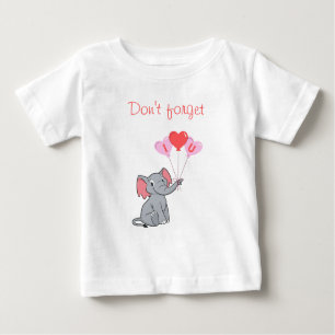 Niedlicher Elefantenvalentin Baby T-shirt