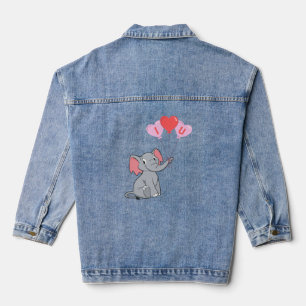Niedlicher Elefantenvalentin Jeansjacke