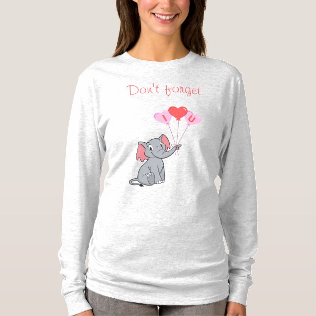 Niedlicher Elefantenvalentin T-Shirt (Vorderseite)