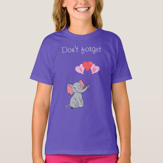 Niedlicher Elefantenvalentin T-Shirt (Vorderseite)