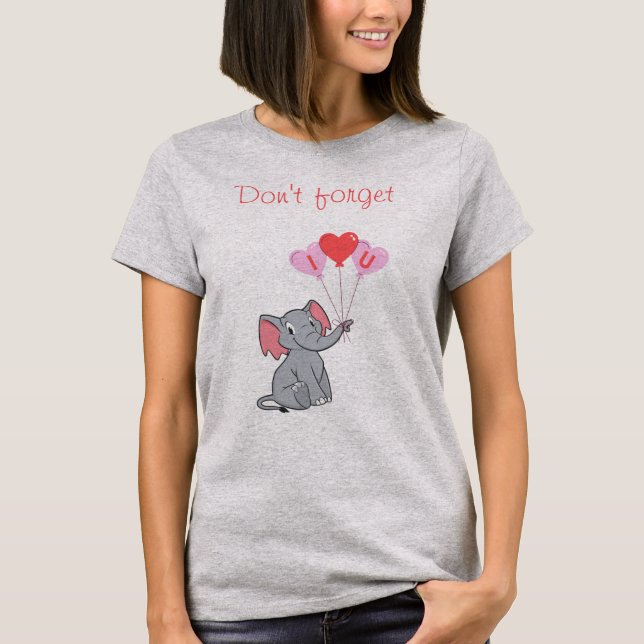 Niedlicher Elefantenvalentin T-Shirt (Vorderseite)