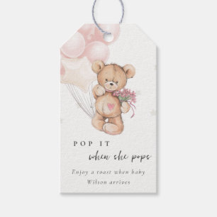 Niedlicher eleganter Blush Bären Ballon Pop It Bab Geschenkanhänger