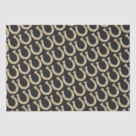 Niedlicher Eleganter Glam Horseshoe Gold Black Gli Seidenpapier